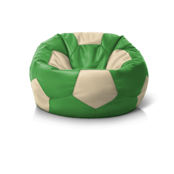 Замовити 'Крісло м''яч Green + Cream' — пуф-мішок для квартири або заміського будинку, доставка.